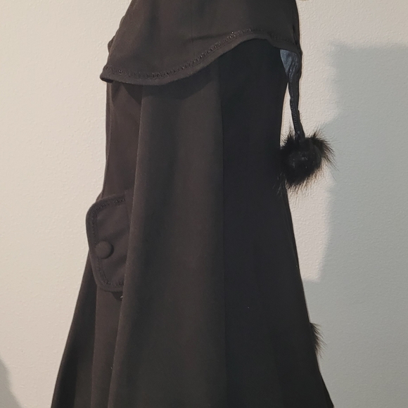 Punk Rave Lolita Doll Victorian Aristocrat Edwardian Hooded Winter A-line Coat - Picture 7 of 14